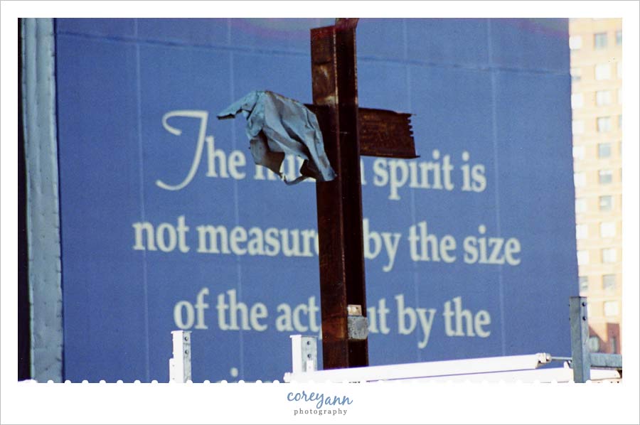 iron beam cross at ground zero in new york city