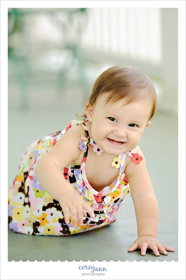 Baby Margaux 9 month old baby outside in delaware ohio