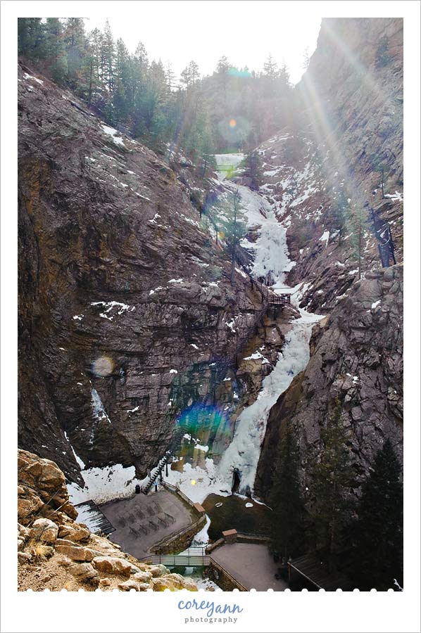 Seven Falls in Colorado during the winter