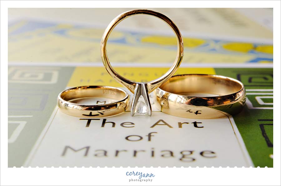 wedding rings on postcard In lieu of a traditional guestbook 
