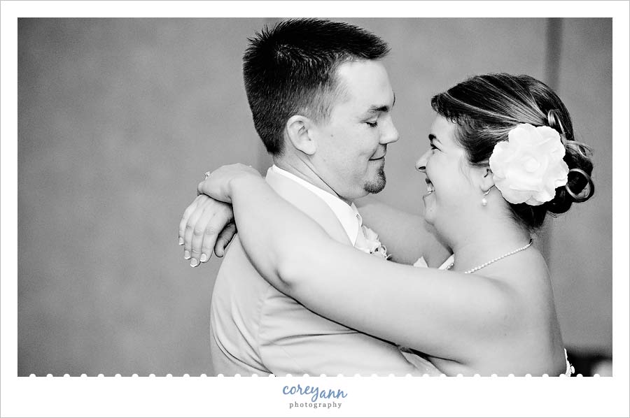 Emily and Jason's Wedding bride and groom first dance at the reception at the lodge at geneva on the lake