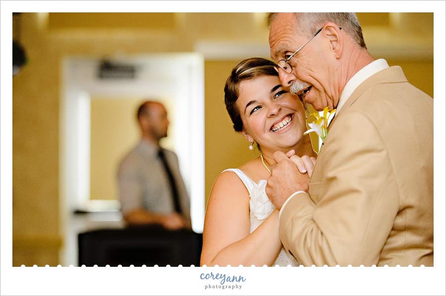 Emily and Jason's Wedding bride and father dance at the lodge at geneva on the lake