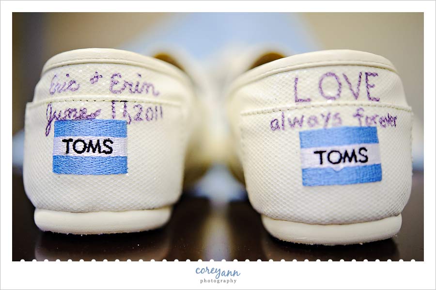 customized toms wedding shoes with date 