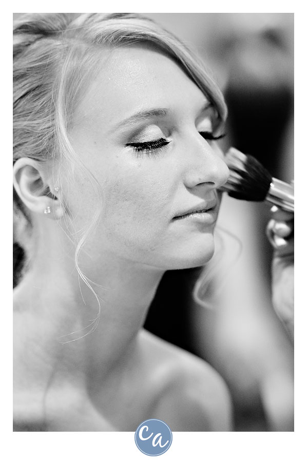 bride getting makeup done by kajal by kimberly