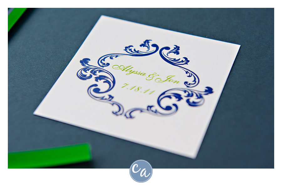 blue and green wedding program by pink hearts paperie I loved the program