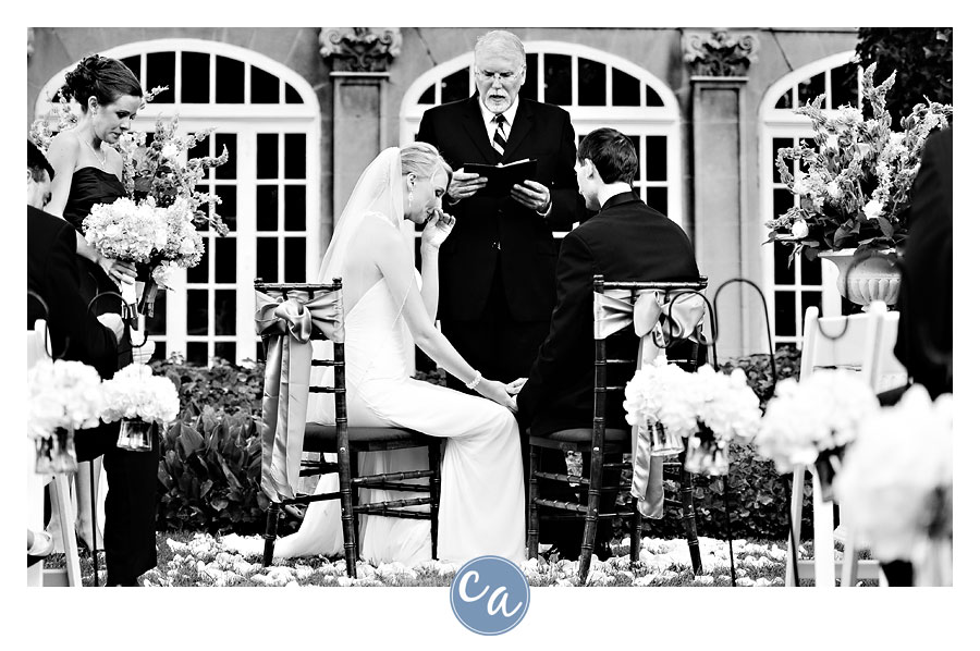 bride crying during a wish upon a wedding ceremony in ohio