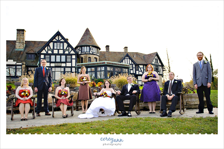 bridal party at punderson state park manor