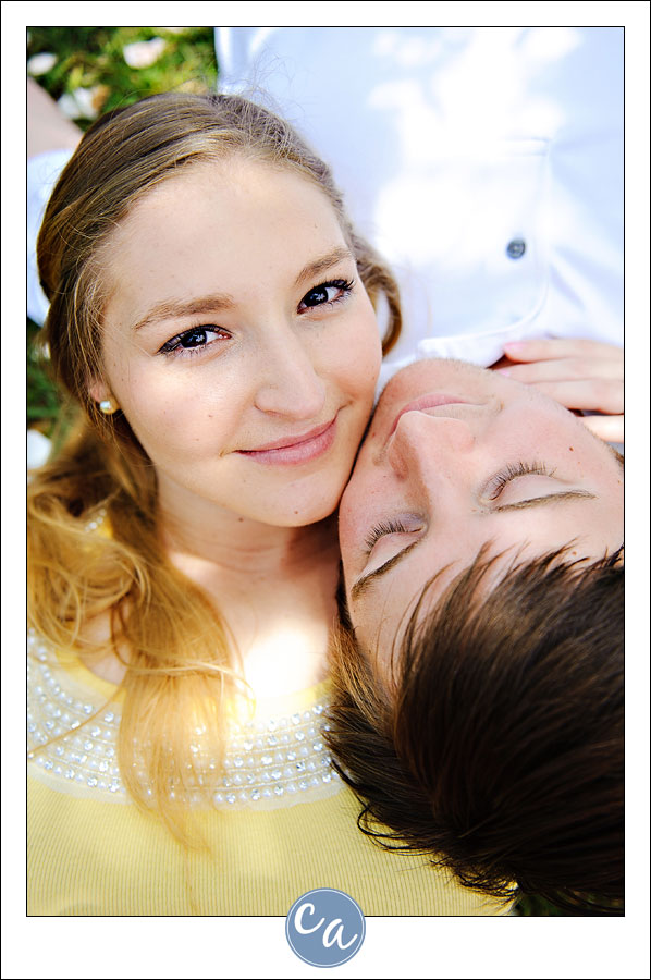 close up engagement portrait at stan hywet