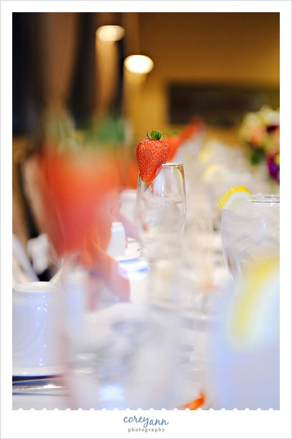 Joe & Marta's Wedding in Medina champagne with strawberries