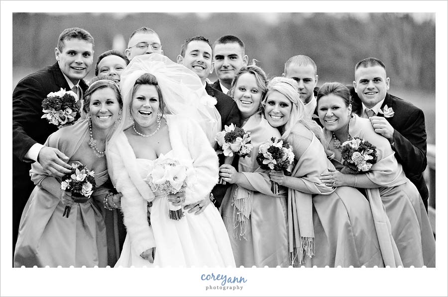Joe & Marta's Wedding in Medina bridal party group picture in medina ohio