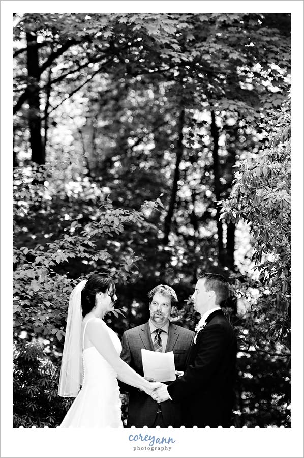 outdoor wedding ceremony at lantern court at holden arboretum