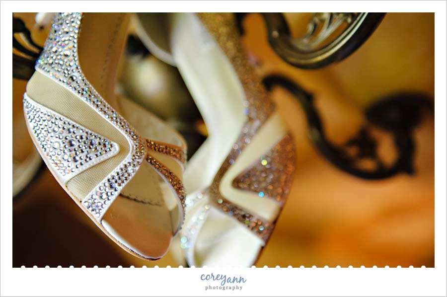 ivory crystal studded wedding shoes
