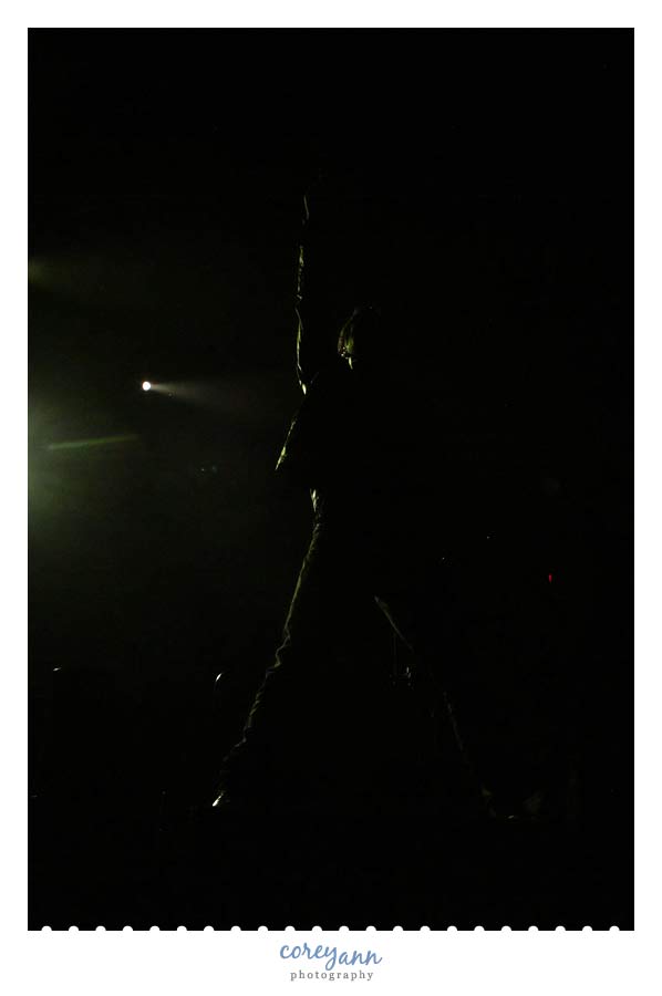 silhouette of Jonathan Knight of New Kids on the Block in concert