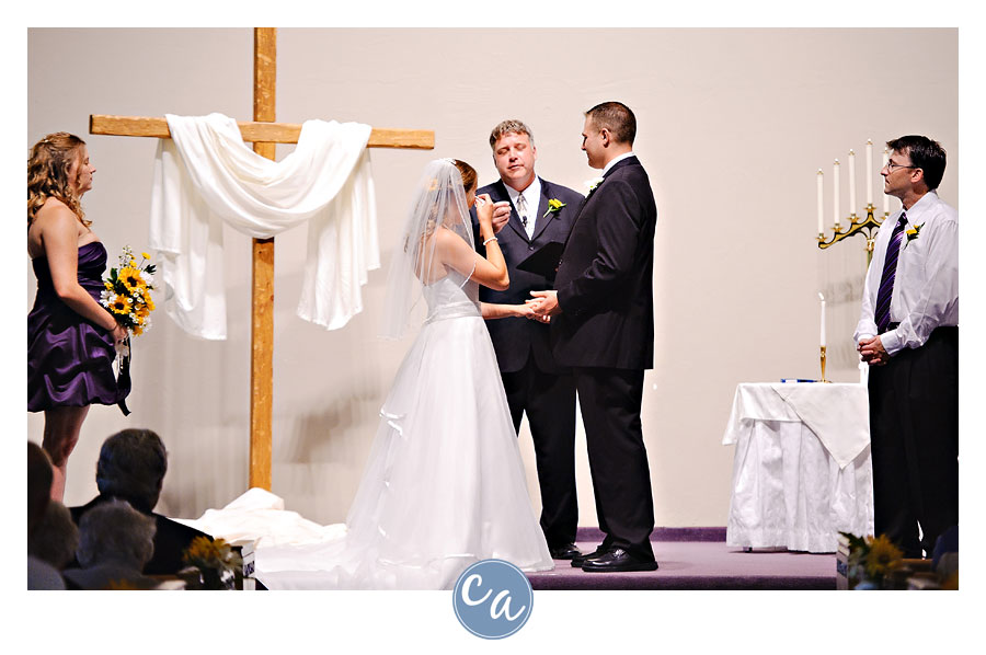 bride crying during vow exchange in akron ohio