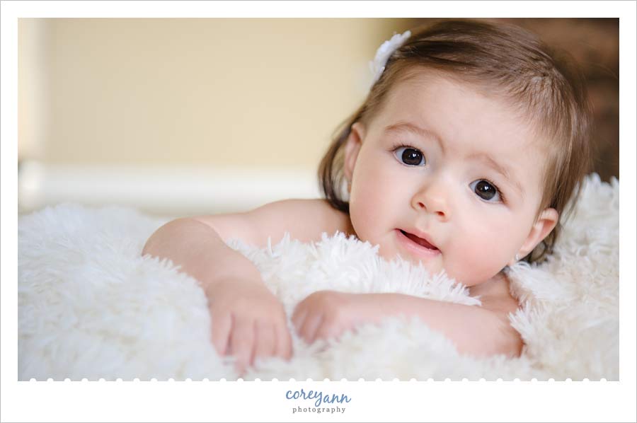 6 month old baby girl portrait session in Ohio