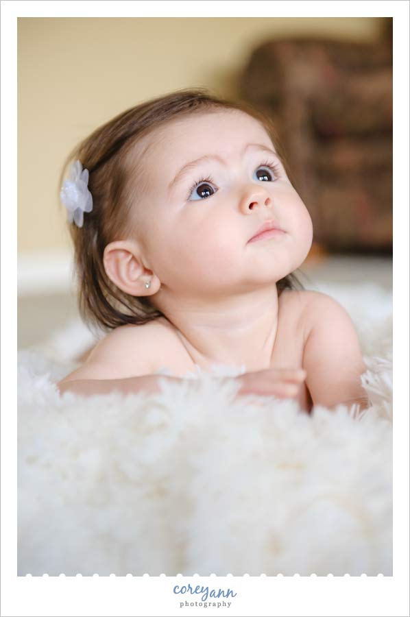 6 month old baby girl portrait session in Ohio