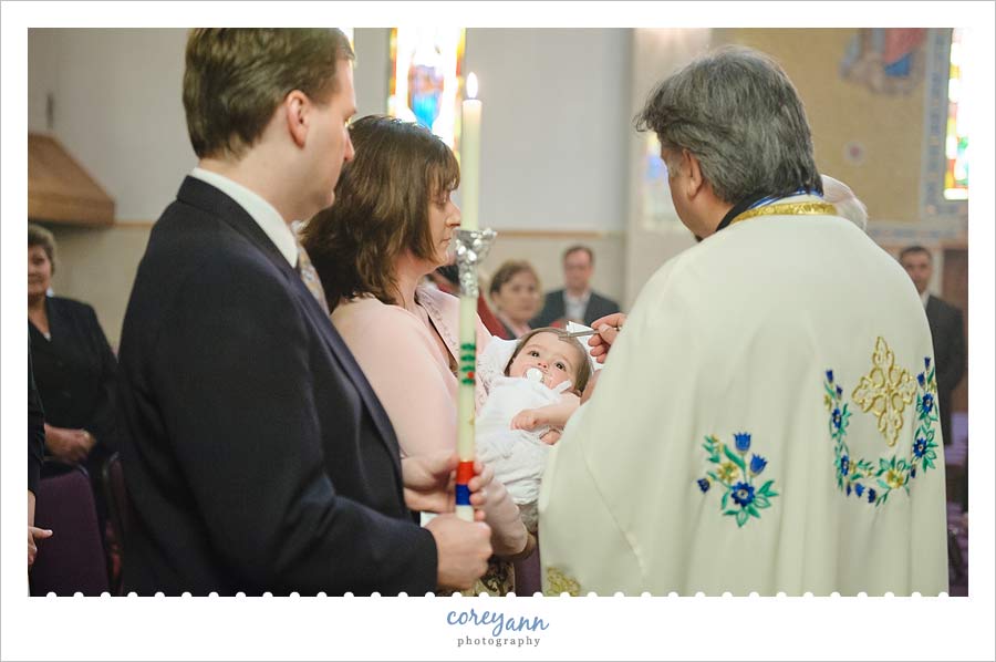 serbian orthodox christening of a baby girl in broadview heights ohio