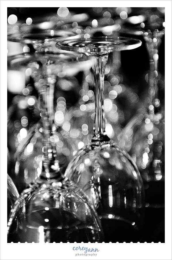 black and white wine glasses