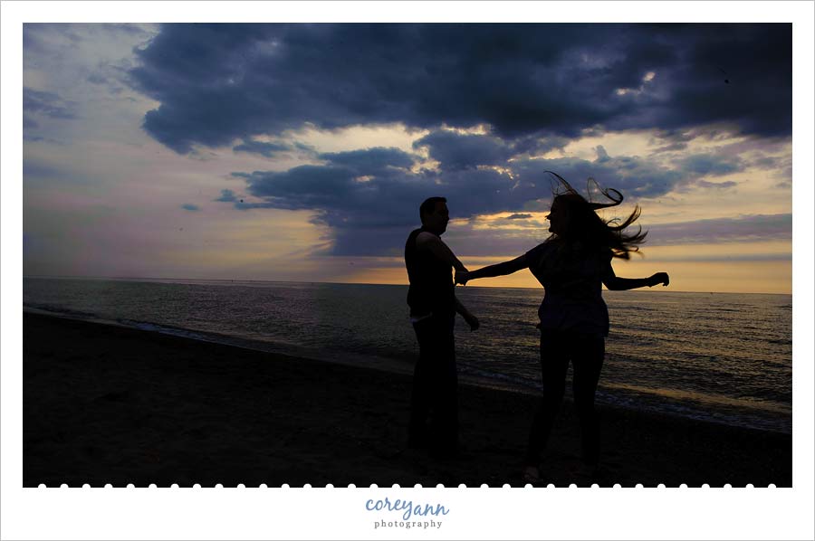 Stephanie and Mark's Engagement Session engagement session at mentor headlands beach in mentor ohio