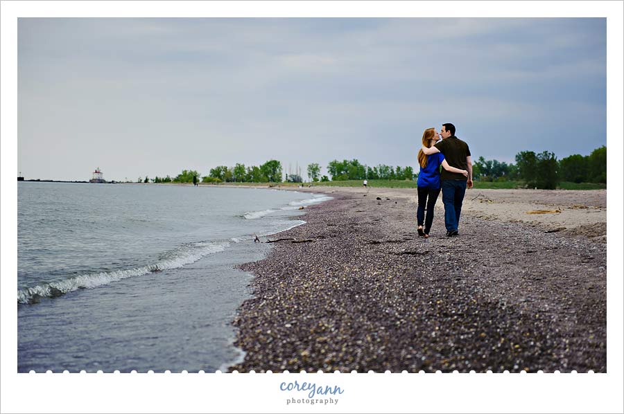 Stephanie and Mark's Engagement Session engagement session at mentor headlands beach in mentor ohio