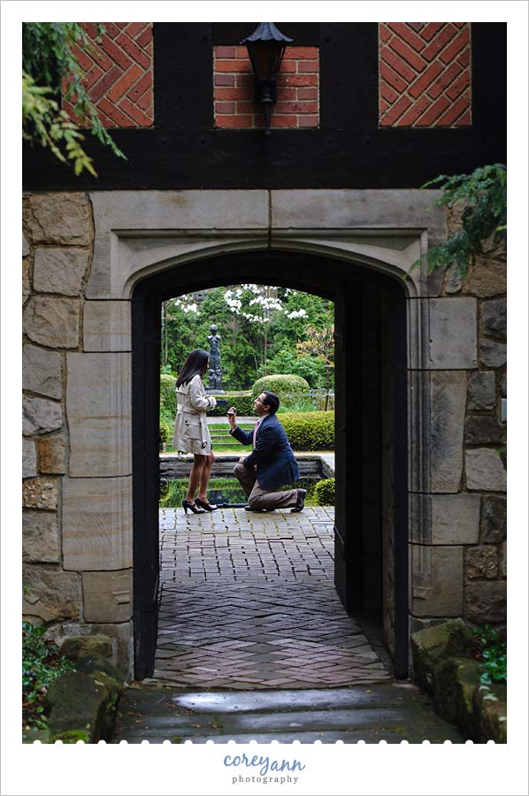 Engagement Proposal in the English Gardens at Stan Hywet Hall and Gardens