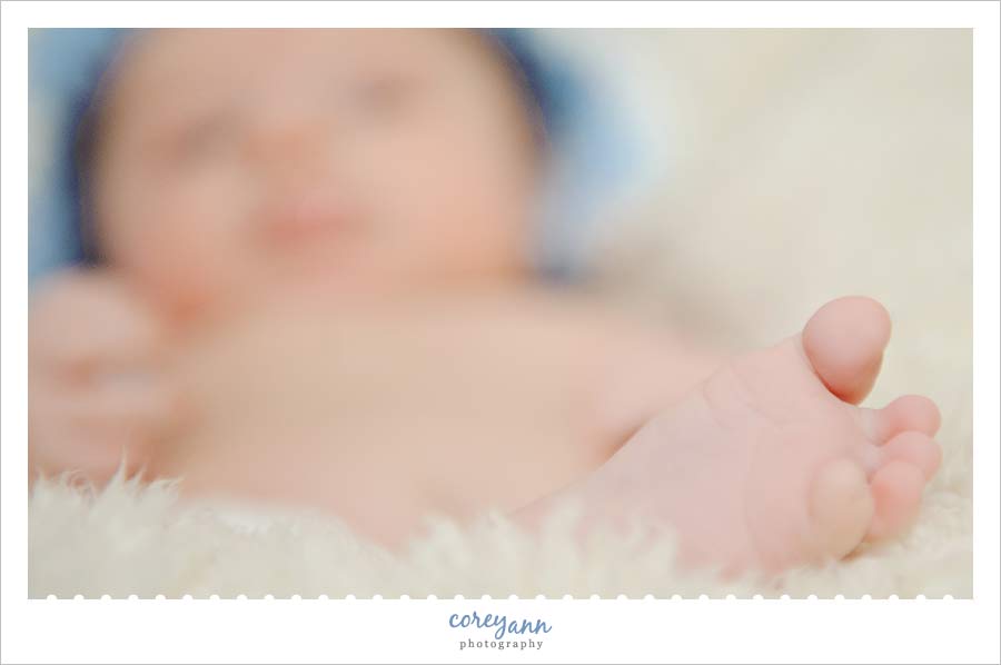 closeup of baby foot in northeast ohio