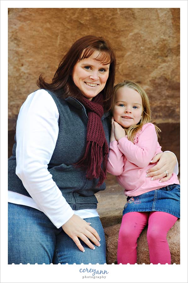 mother and daughter portrait at Red Rocks Amphitheatre in colorado