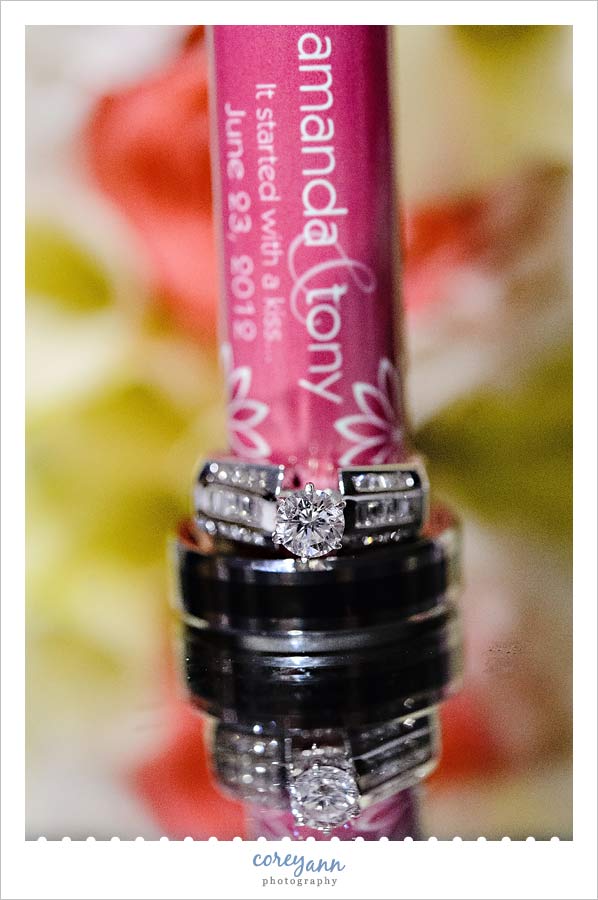wedding rings with custom chapstick favors