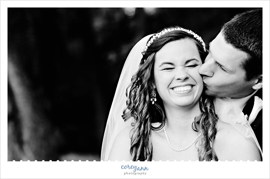 bride laughing during portraits at mckinley monument park