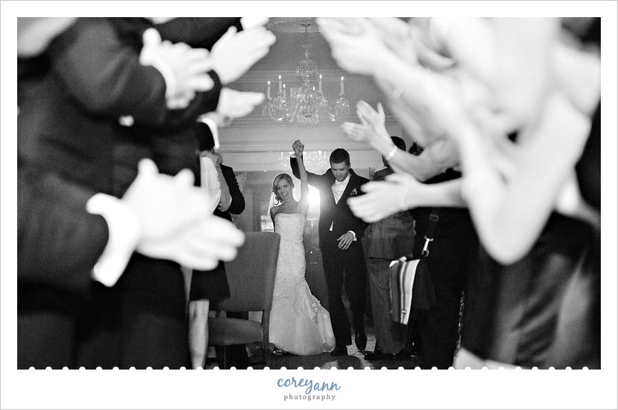 bride and groom entrance into reception at shaker heights country club