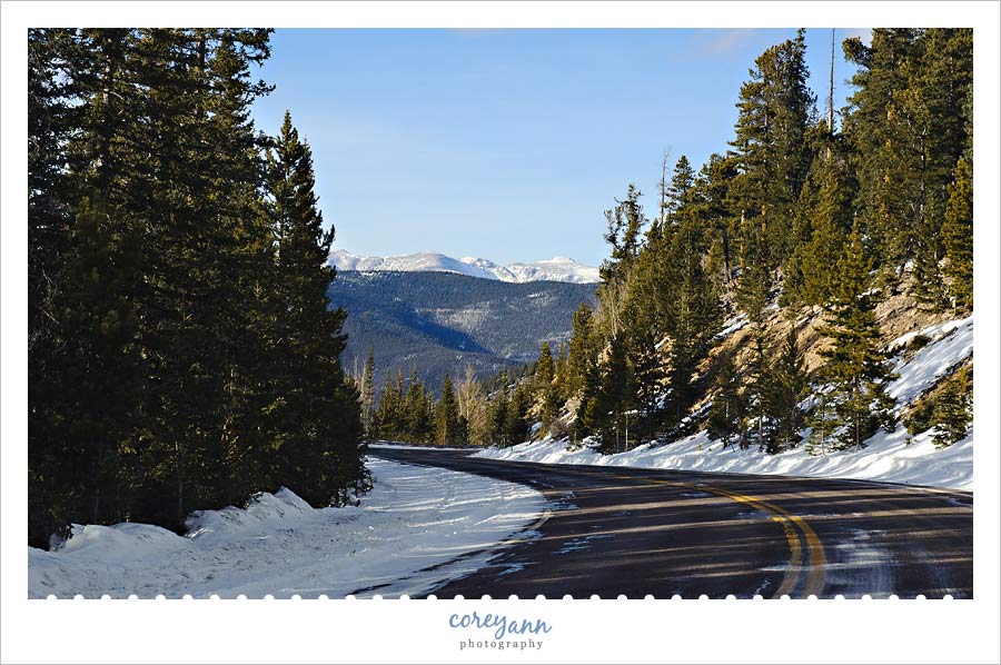 Road down Echo Mountain in Colorado