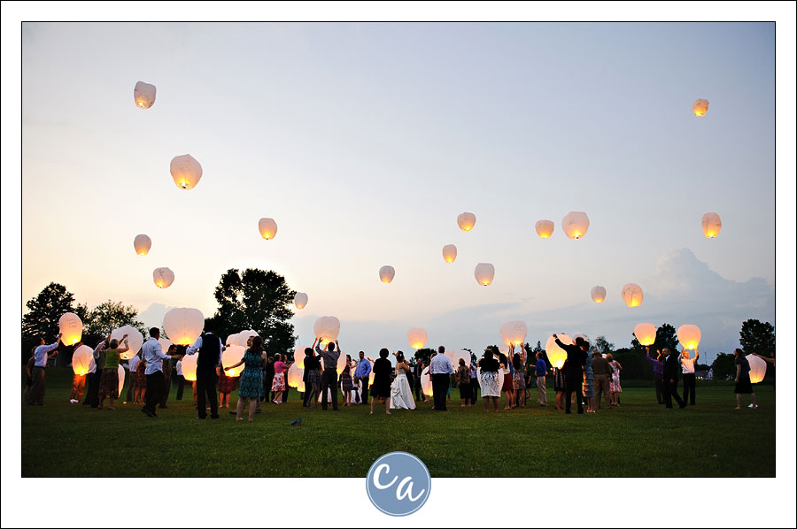 wish lantern release at wedding in ohio