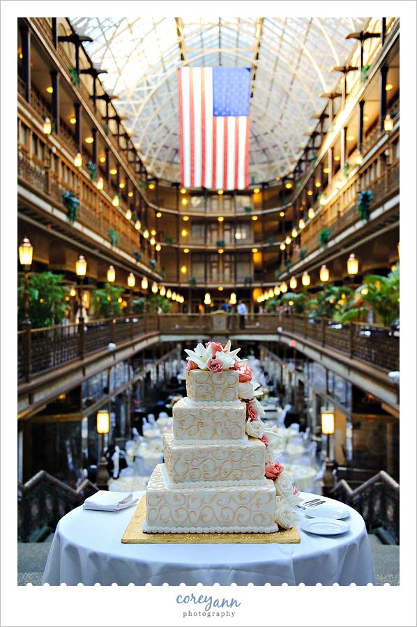 cake at the arcade inside the hyatt in cleveland ohio