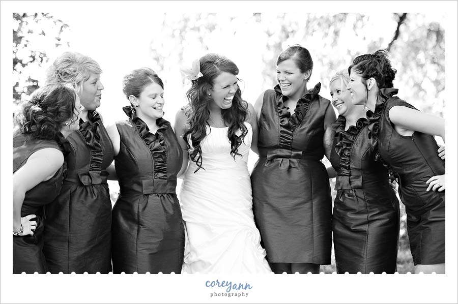 bridesmaids laughing in cleveland ohio