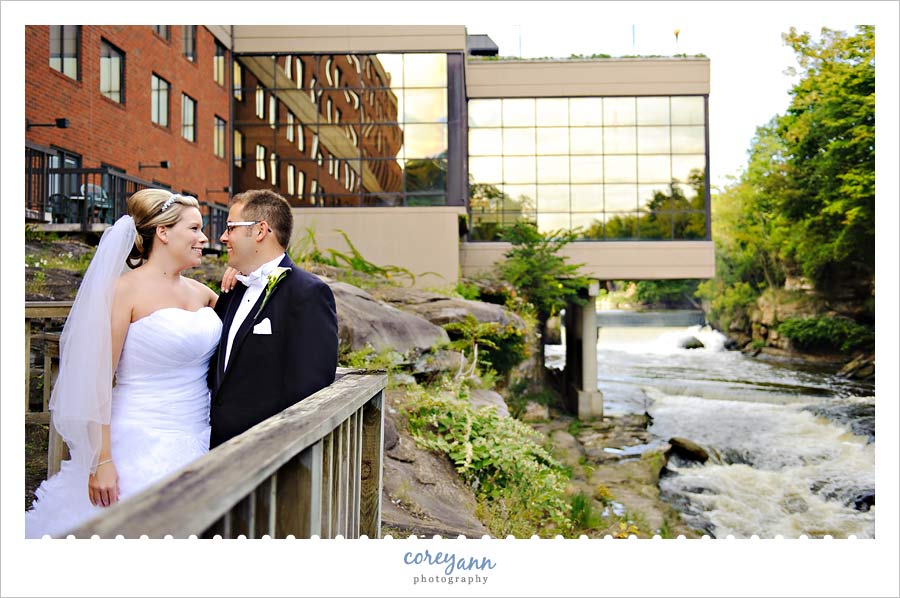 bride and groom at sharaton suites in cuyahoga falls