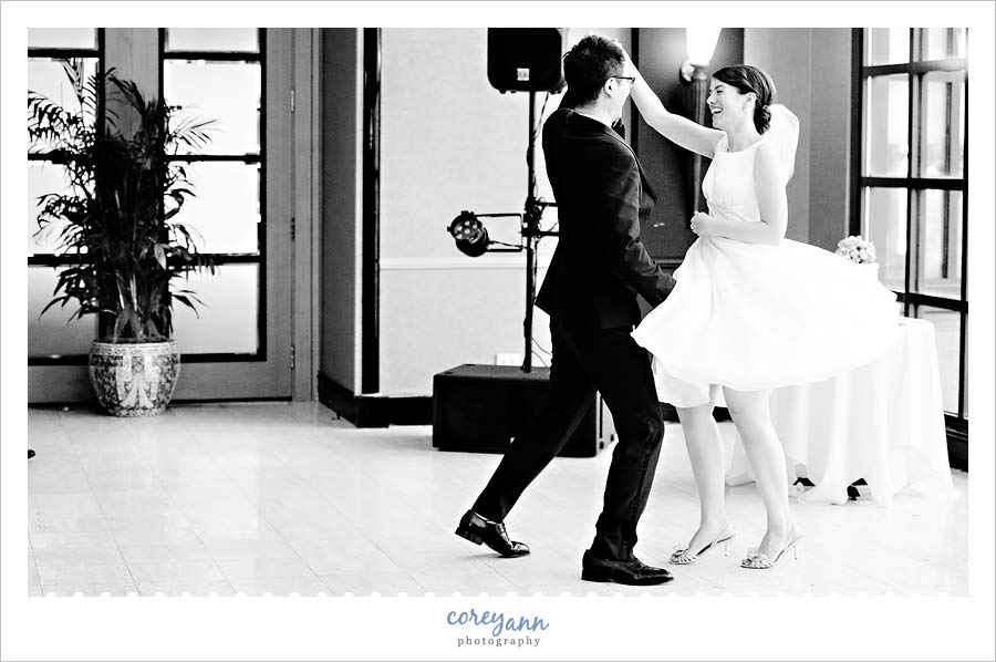 bride and groom choreographed first dance