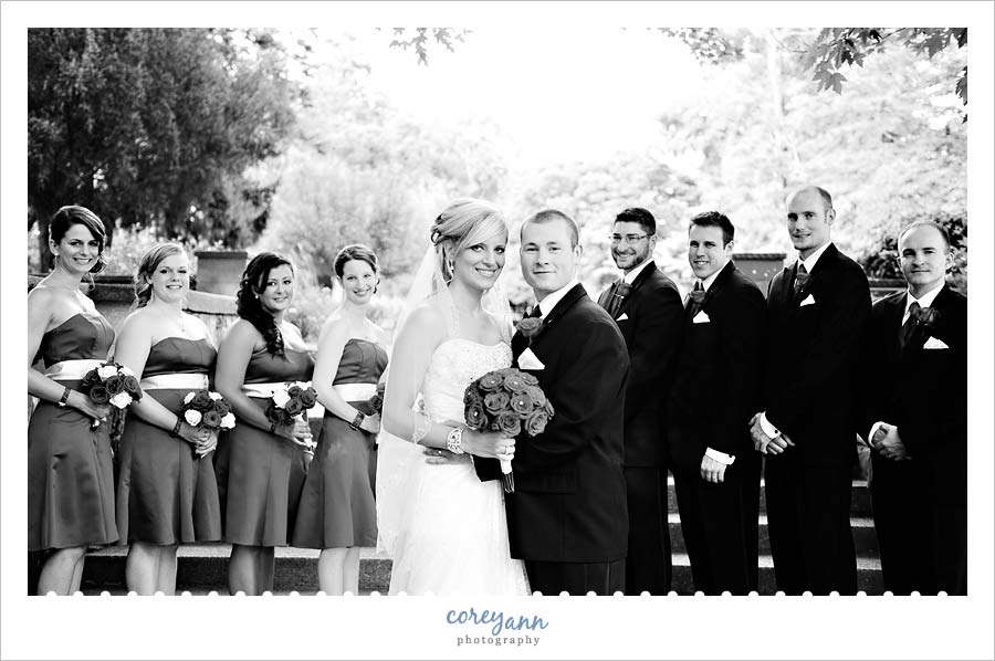 black and white bridal party 