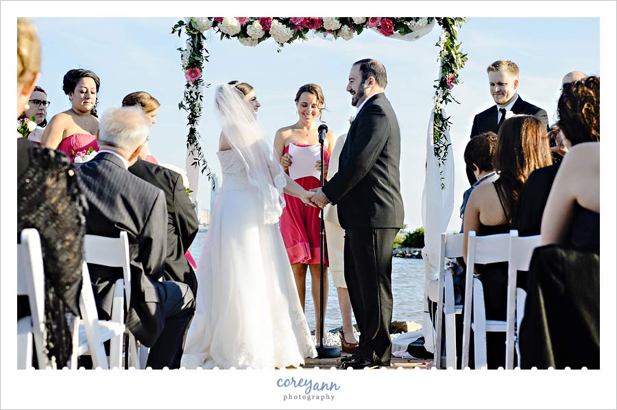 wedding ceremony at waterside restaurant and catering in north bergen NJ