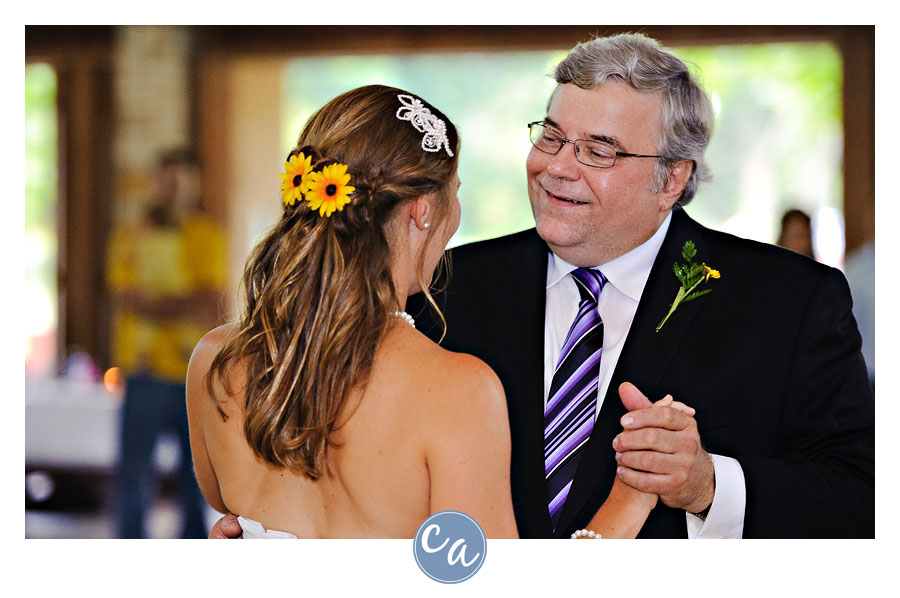 father and bride dance at wingfoot lake state park