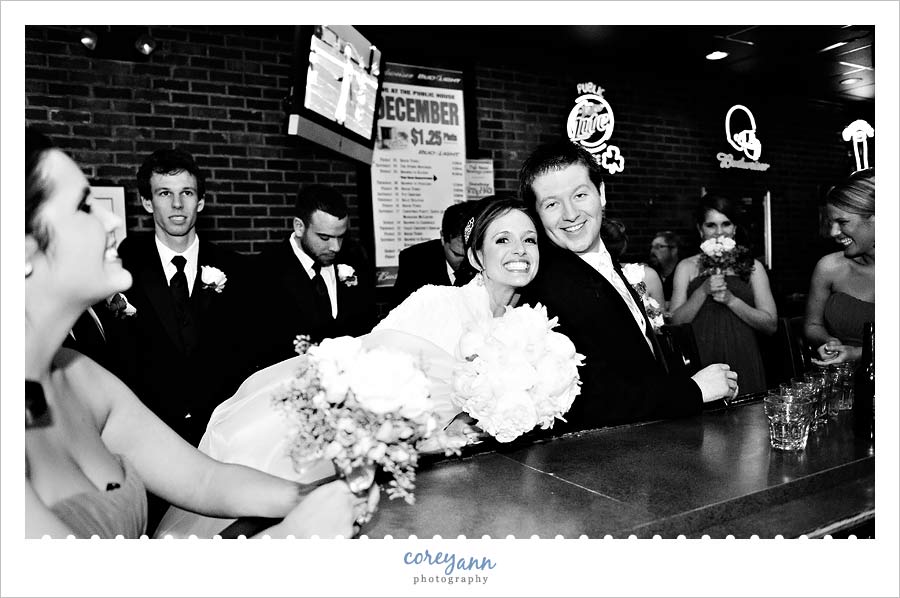 bride and groom at the public house in cleveland ohio