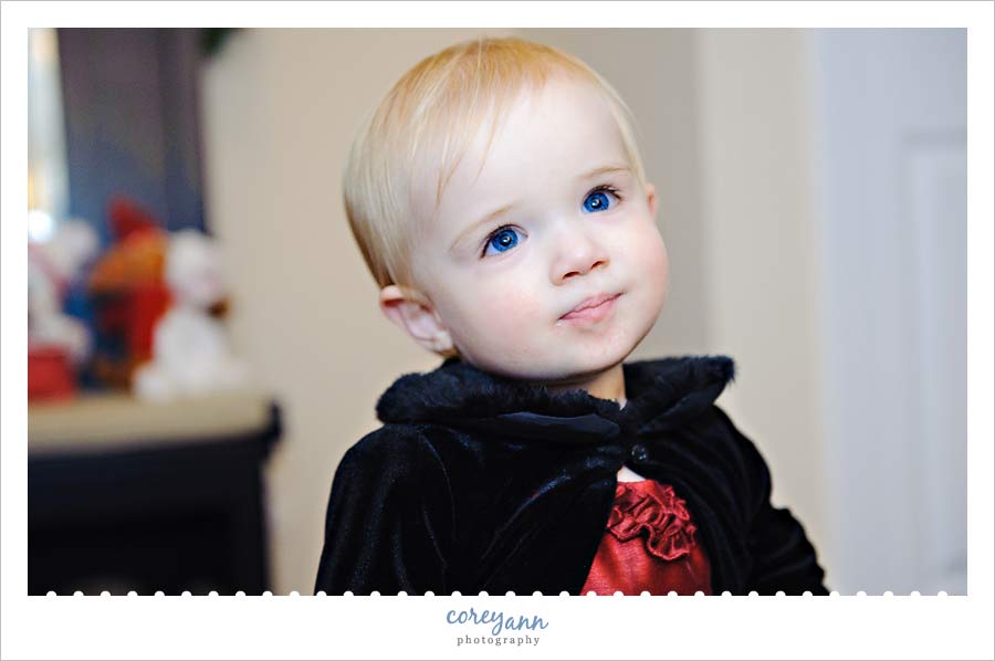 one year old girl with blonde hair and blue eyes