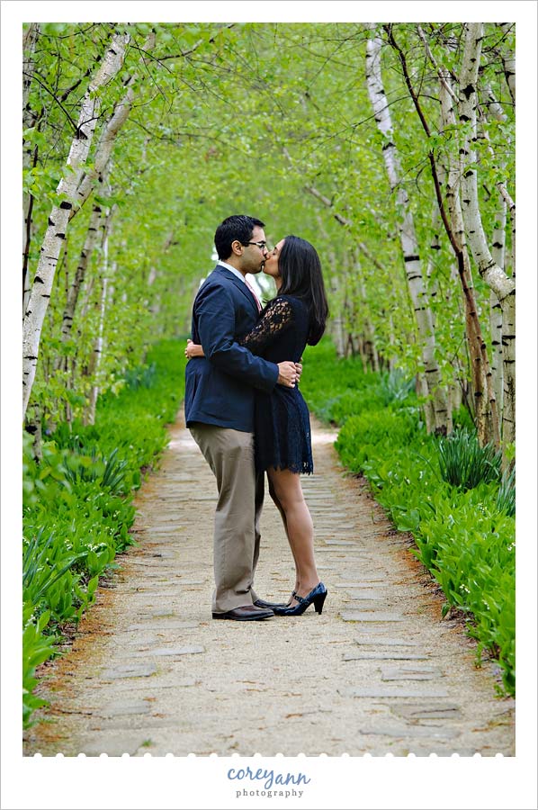 Engagement session at Stan Hywet Hall and Gardens Birch Alee