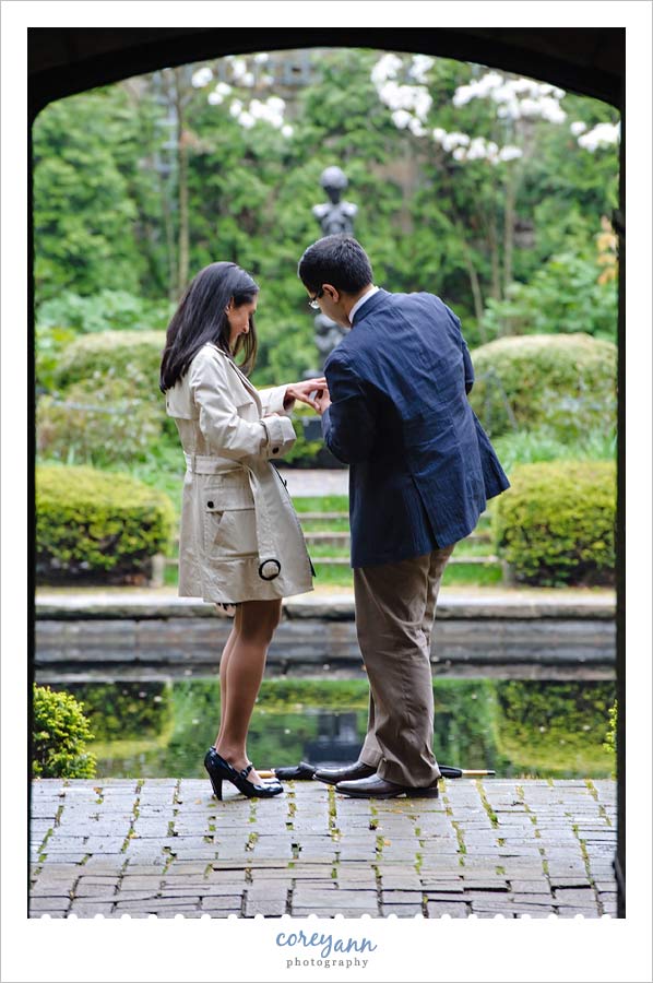 Engagement Proposal in the English Gardens at Stan Hywet Hall and Gardens